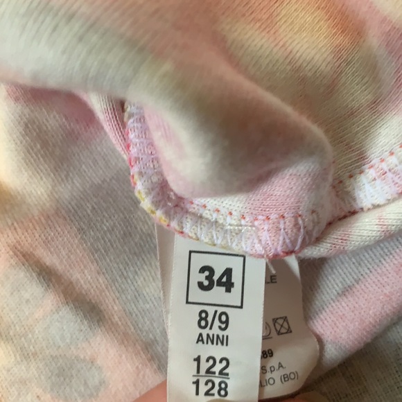 Moschino Junior Flower Orange Red Long Sleeve Zip Shirt Sz Girls 8 - Picture 8 of 15